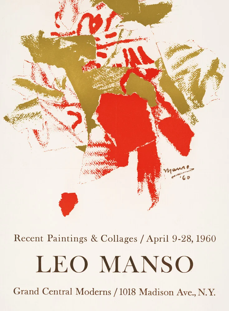 Leo Manso Ausstellungsposter von 1960 - fotokunst von Art Classics