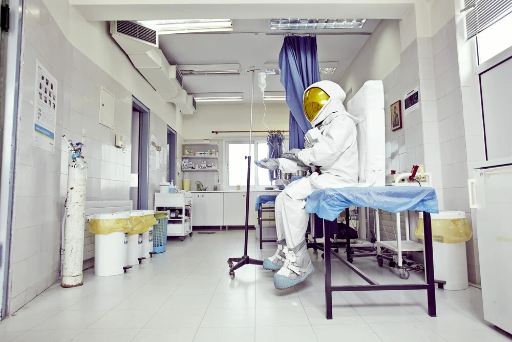 The Protestonaut in a hospital. - Fineart photography by Sophia Hauk