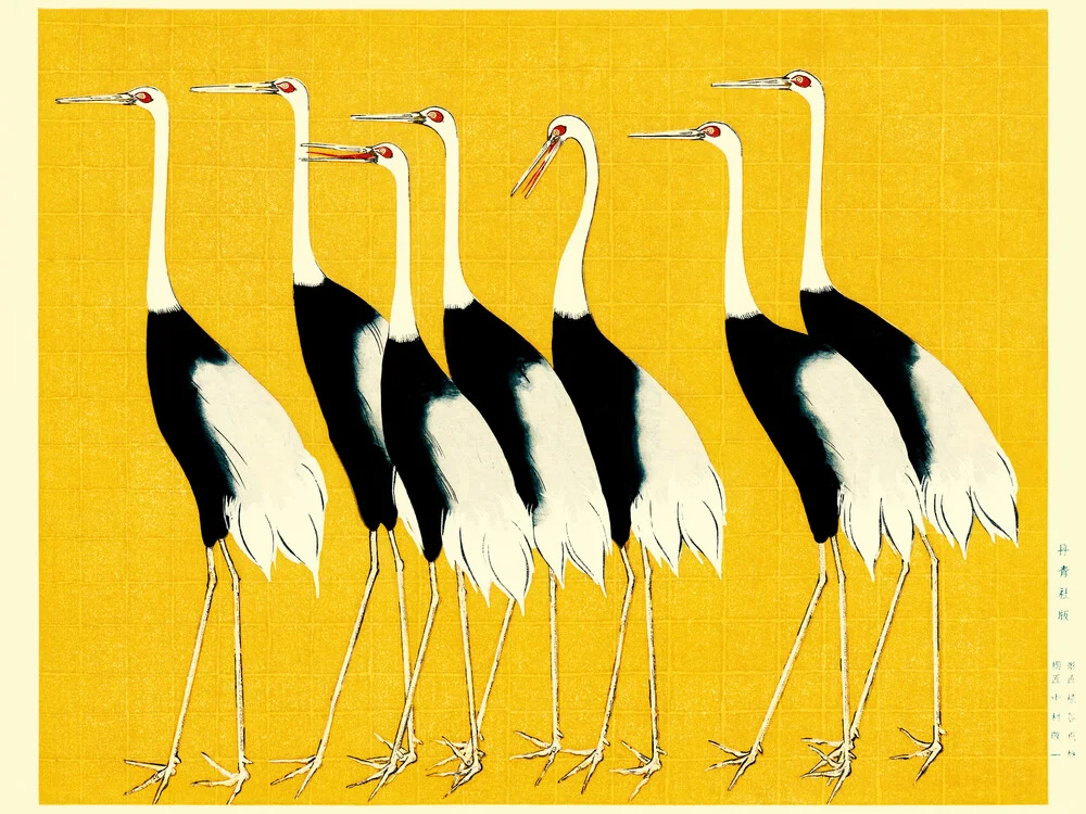 Red crown cranes by Ogata Korin - fotokunst von Japanese Vintage Art