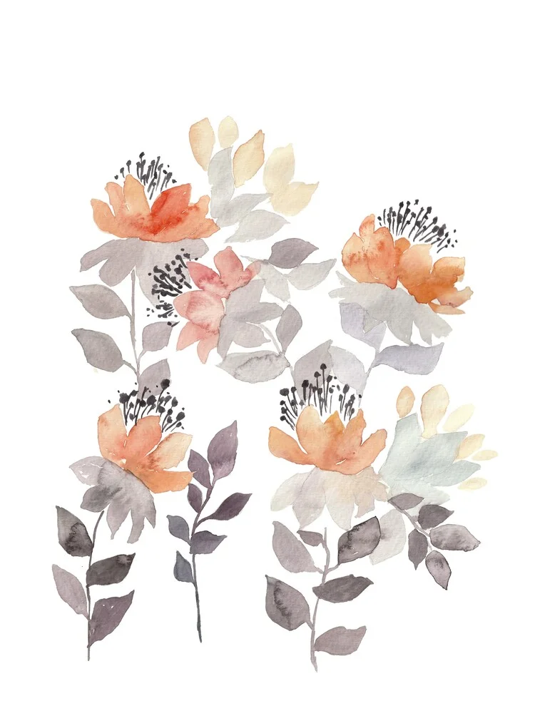 Oranger Blumenstrauß - fotokunst von Christina Wolff