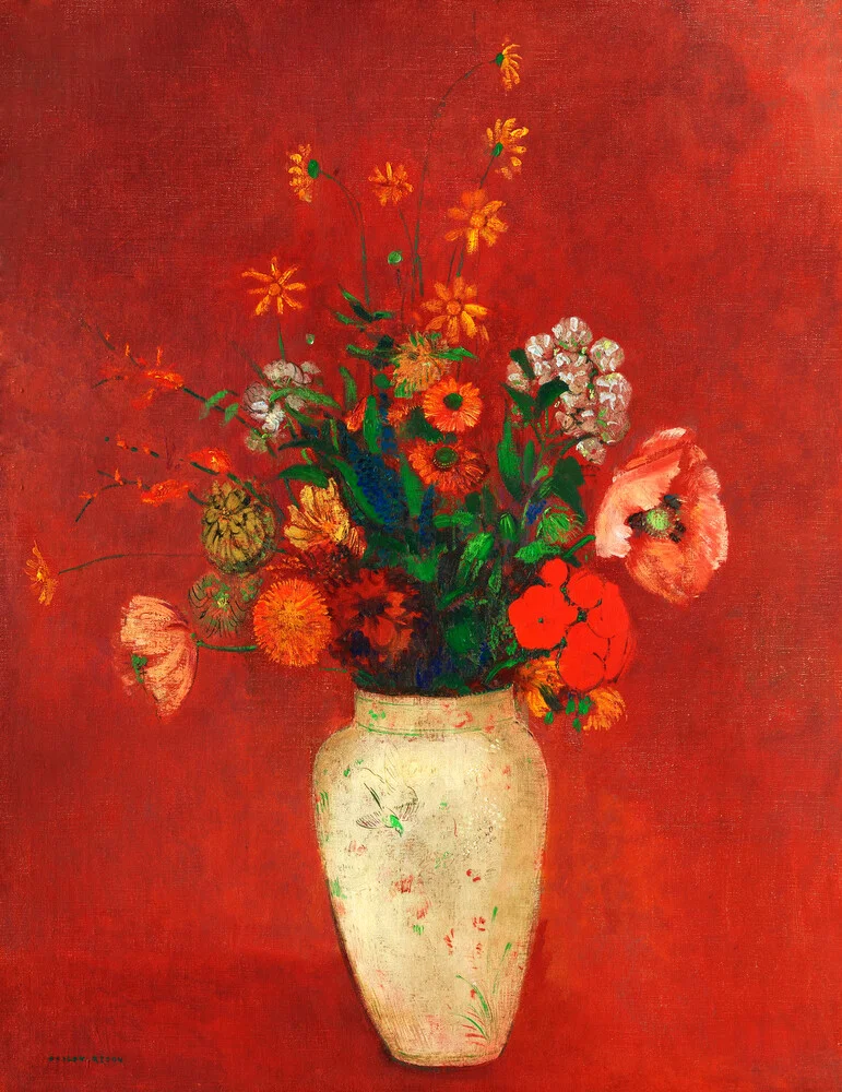 Odilon Redon: Blumenstrauß in einer chinesischen Vase - fotokunst von Art Classics