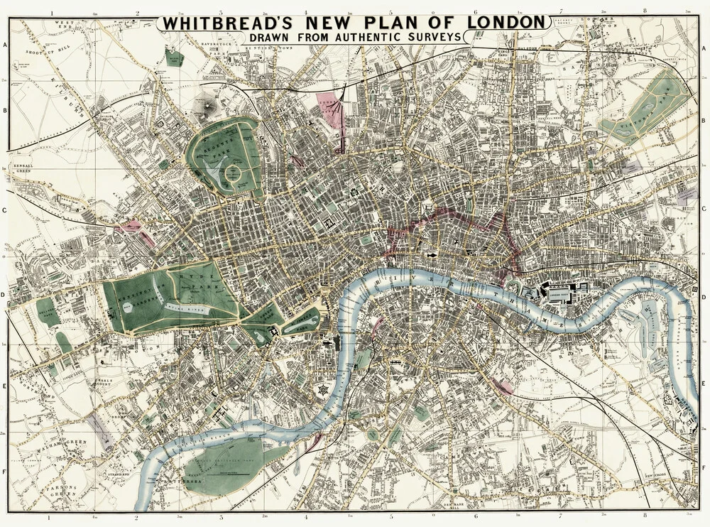 Whitbread's new plan of London - fotokunst von Vintage Nature Graphics