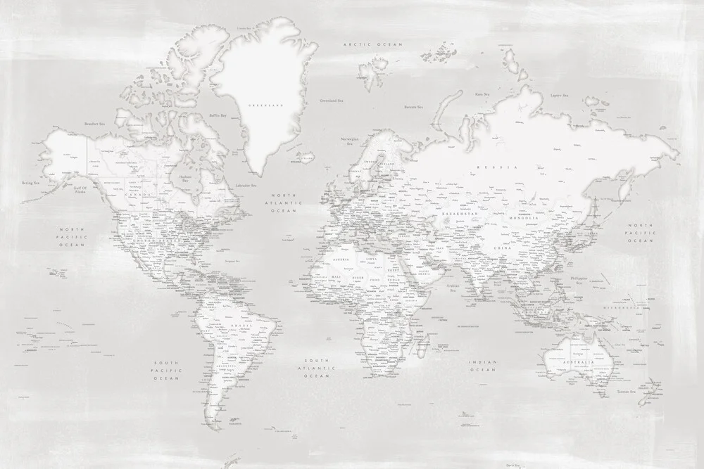 Detailed world map Maeli warm - Fineart photography by Rosana Laiz García