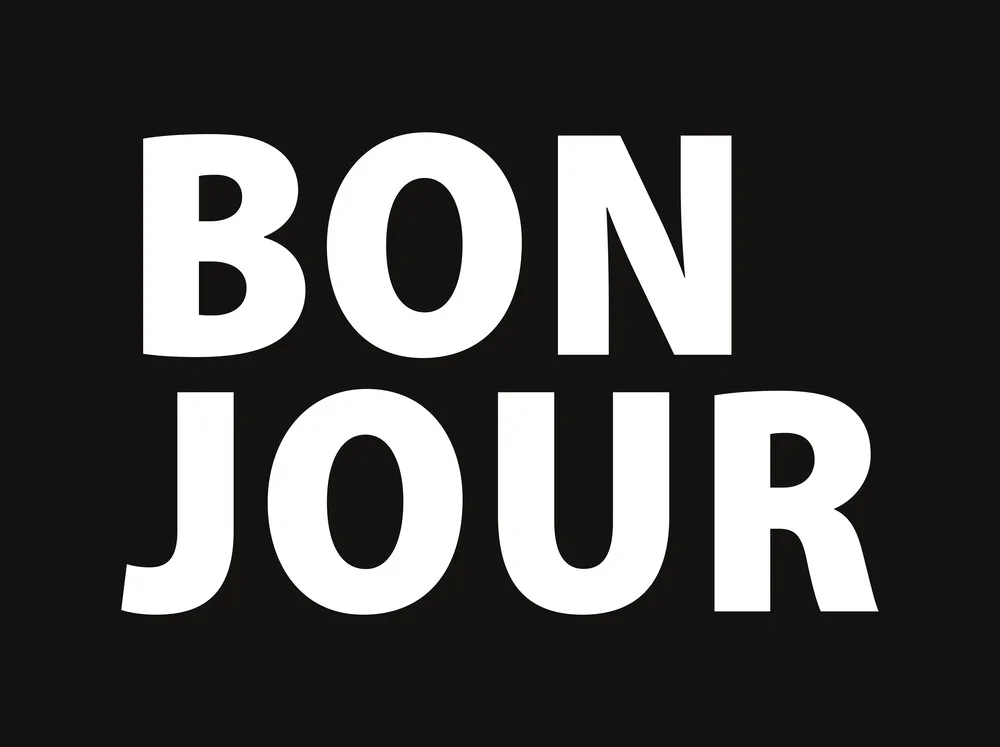Bonjour White on Black I - fotokunst von Typo Art