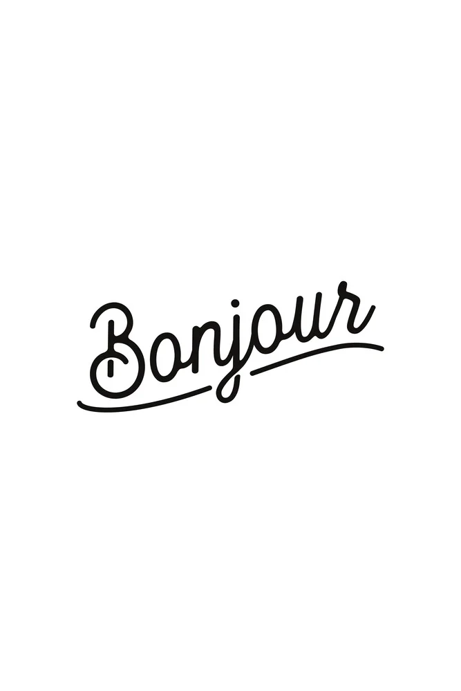 Bonjour Black on White I - fotokunst von Typo Art