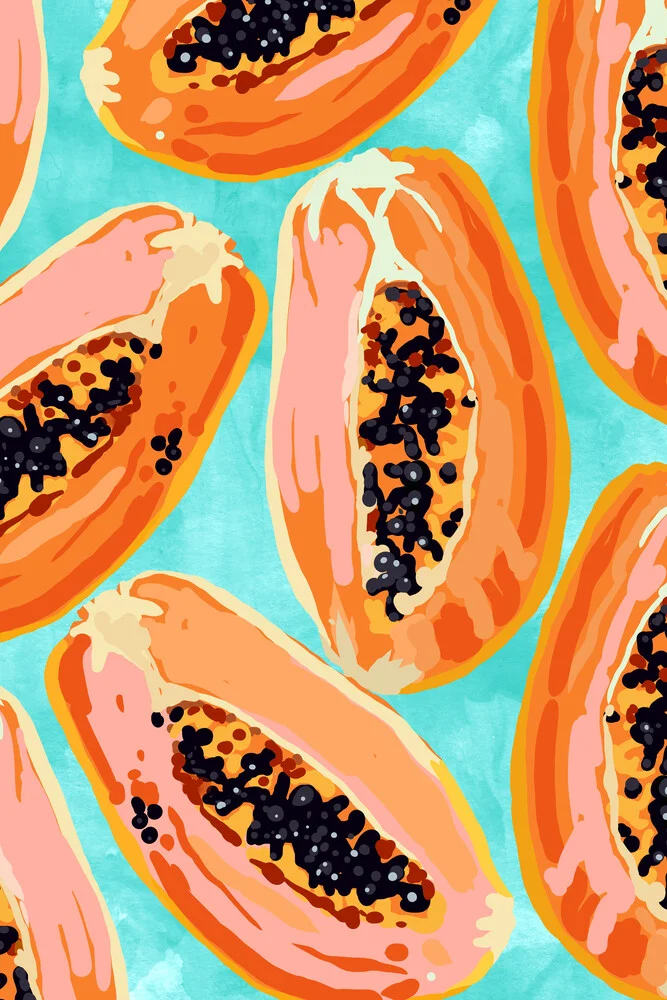 Big Papaya Watercolor Painting - Fineart photography by Uma Gokhale