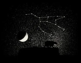 Illustration by Florent Bodart: night sky featuring Ursa Major and numerous stars