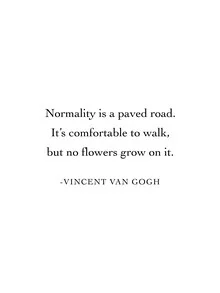 Illustration by Typo Art: motivational saying about normality and paths