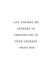 Illustration by Typo Art: inspiring saying about courage and life wisdom