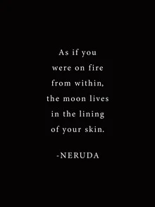 Wall art featuring an inspiring quote by Pablo Neruda in simple typography.