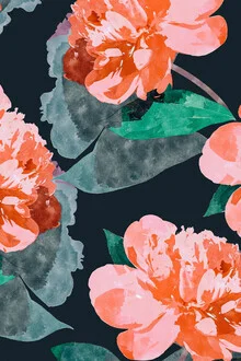 Wall art by Uma Gokhale: floral illustration with delicate petals and leaves