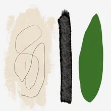 Wandbild von Atelier Posters: abstrakte Darstellung der Natur in sanften Grüntönen