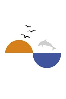 Wall art by Atelier Posters: peaceful depiction of a sunset over the sea