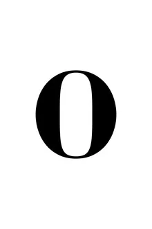 Wall art featuring the letter O, simple and modern, in soft gray tones