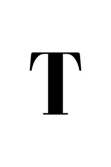 Wall art featuring the letter T: stylish typography in soft black and gray tones