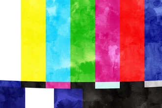 Illustration by Uma Gokhale: colorful depiction of a television signal.