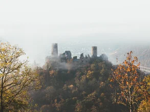 Photo art by Philipp Heigel: Thurant Castle in autumn fog by the Moselle