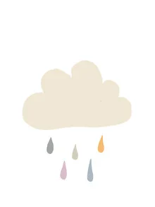 Wall art by Christina Wolff: colorful rainbow cloud for a child-friendly atmosphere