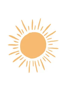 Illustration of a cheerful sun for a children's room by Christina Wolff