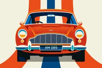 Vintage Sports Car Red and Blue - Fineart photography by Bo Lundberg