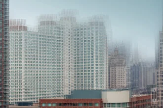 Photo art by Roswitha Schleicher-Schwarz: Multiple exposure of Chicago in haze