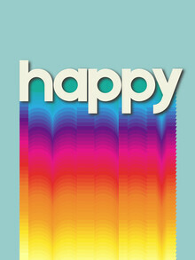 Ania Więcław, HAPPY - retro rainbow typography