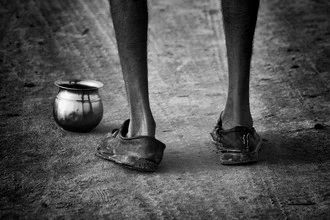 Photo art by Jagdev Singh: Feet standing at the Kumbh Mela festival in India.