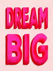 Wall art featuring pink typography: motivational quote about dreaming