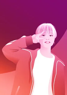 Illustration of a teenager waving hello, rendered in soft colors.