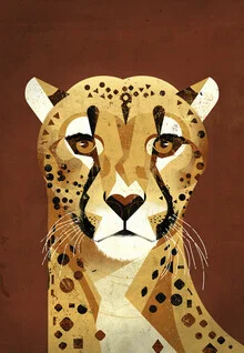 Wall art by Dieter Braun: stylized depiction of a cheetah in vibrant colors