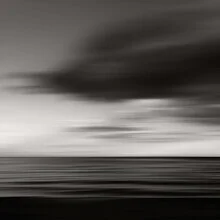 Black and white photo art by Lena Weisbek: calm seascape and sky view