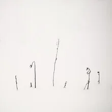 Calligraphy in snow, gentle lettering on a white background, calm winter mood.