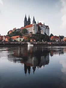 Photo art by Thomas Richter: Albrechtsburg by the river with gentle reflection