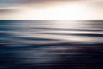 Bright photo art of a Denmark beach with gentle waves and a calm sky