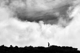 Photo art by Victoria Knobloch: solitary person on Table Mountain in South Africa