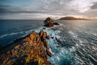 Photo art by André Alexander: gentle sunset over Irish cliffs