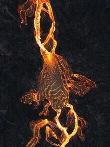 Photo art by André Alexander: striking lava flow in Iceland