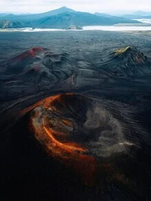 Photo art by André Alexander: aerial view of a volcano crater in Iceland