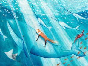 Marta Casals Juanola, Cosmic Whale swimming with Fox - Spain, Europe)
