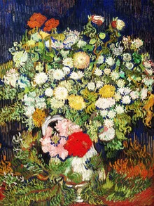 Illustration by Art Classics: bouquet of flowers in a vase, soft colors and harmonious composition.