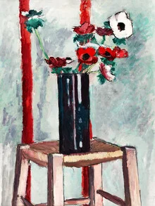 Wall art featuring anemones by Henry Lyman Saÿen, colorful flowers on a soft background.