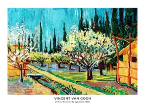 Vincent Van Gogh: Orchard Bordered by Cypresses - exh. poster - Fineart photography by Art Classics