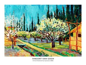 Wall art by Art Classics: orchard bordered by cypresses in soft colors