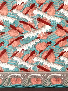 Illustration von Maurice Pillard Verneuil: fliegende Fische über Wellen