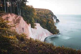 Photo art by Martin Wasilewski: chalk coast at the Baltic Sea with forest and sea