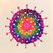 Illustration by Un-typisch Verena Selbach: colorful drops on a soft background.