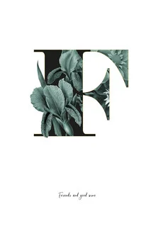 Illustration by Froilein Juno: Letter F surrounded by flowers and leaves