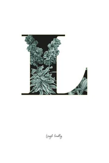 Illustration by Froilein Juno: stylish flower alphabet featuring the letter L