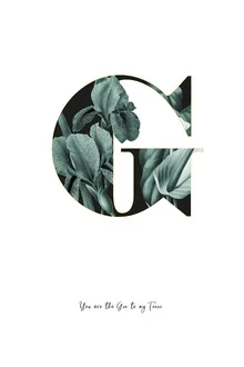 Illustration of flowers for the letter G, soft colors and playful details