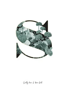 Illustration by Froilein Juno: flowers shape the letter S in soft colors